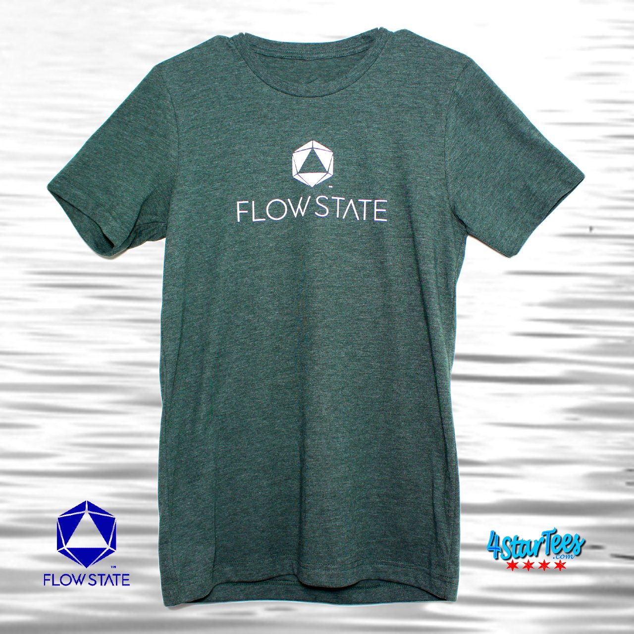 FLOW STATE Reflective Athleisure Tee - Heather Forest Green